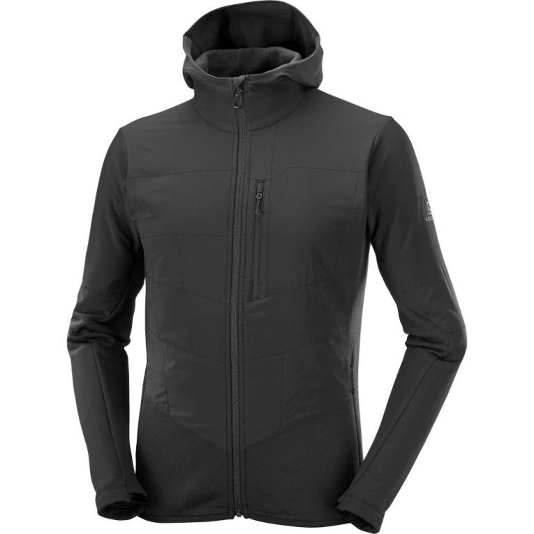 Black Salomon Outline Warm Hybrid Men's Jackets | IE FN4691